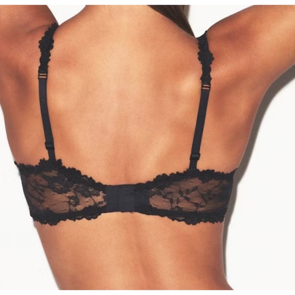 SKIMS‎ Stretch Lace Unlined Demi Bra Black Soot 42DDD - Picture 5 of 7